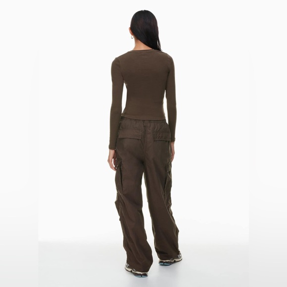 Aritzia Tna Sz XS Squad Pocket Parachute Pant Brown - Picture 5 of 15